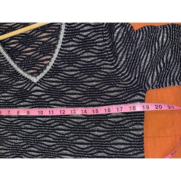 Maje Black V-Neck Long Sleeve Pullover Women's Sweater Size 2 (MEDIUM) - Picture 7 of 8